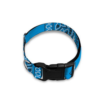 Light Blue Paisley Bandana Print Dog Collar