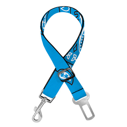 Light Blue Paisley Bandana Print Dog Seat Belt