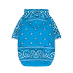Light Blue Paisley Bandana Print Dog Zip Up Hoodie