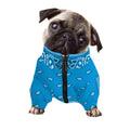 Light Blue Paisley Bandana Print Dog Zip Up Jacket