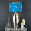 Light Blue Paisley Bandana Print Drum Lamp Shade