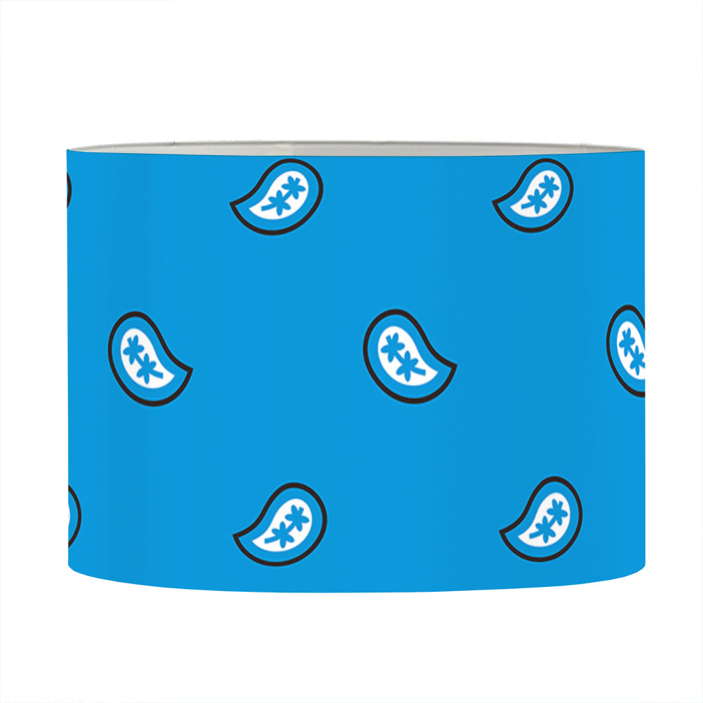 Light Blue Paisley Bandana Print Drum Lamp Shade