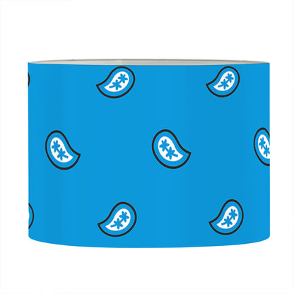 Light Blue Paisley Bandana Print Drum Lamp Shade