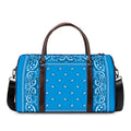 Light Blue Paisley Bandana Print Duffel Bag