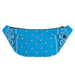 Light Blue Paisley Bandana Print Fanny Pack