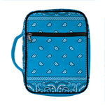 Light Blue Paisley Bandana Print Front Pocket Bible Bag