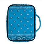Light Blue Paisley Bandana Print Front Pocket Bible Bag