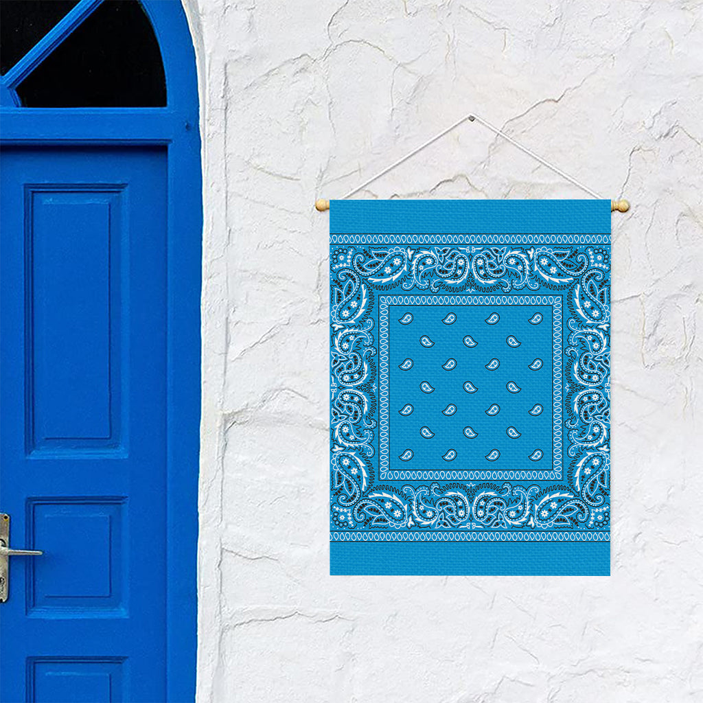 Light Blue Paisley Bandana Print Garden Flag