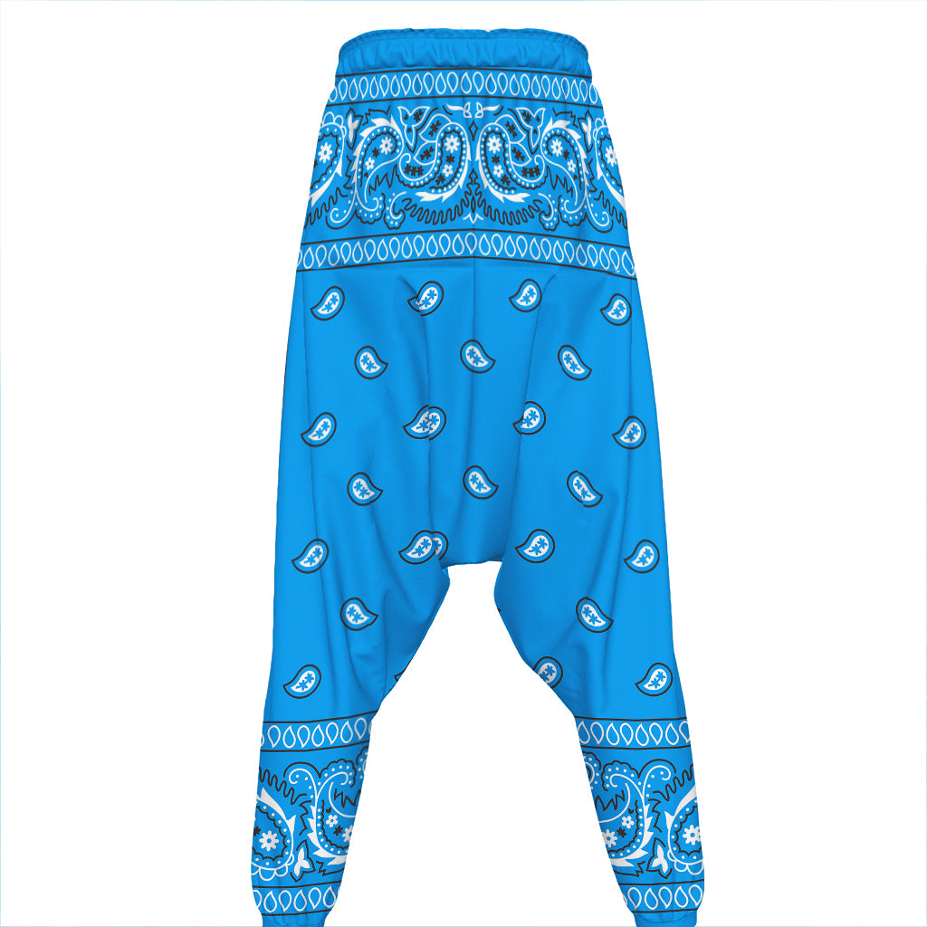 Light Blue Paisley Bandana Print Hammer Pants