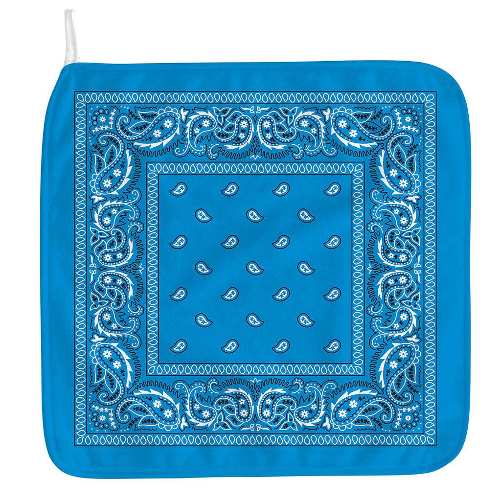 Light Blue Paisley Bandana Print Hand Towel