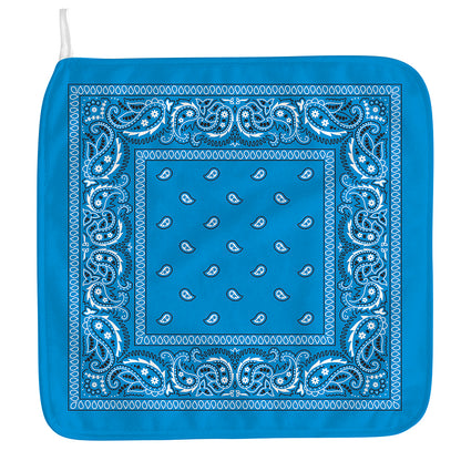 Light Blue Paisley Bandana Print Hand Towel