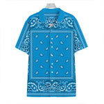 Light Blue Paisley Bandana Print Hawaiian Shirt