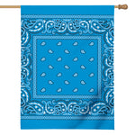 Light Blue Paisley Bandana Print House Flag