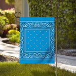 Light Blue Paisley Bandana Print House Flag