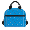 Light Blue Paisley Bandana Print Insulated Lunch Bag