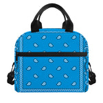 Light Blue Paisley Bandana Print Insulated Lunch Bag