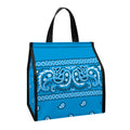 Light Blue Paisley Bandana Print Insulated Lunch Tote