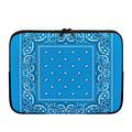 Light Blue Paisley Bandana Print Laptop Sleeve