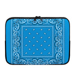 Light Blue Paisley Bandana Print Laptop Sleeve