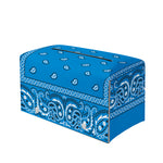Light Blue Paisley Bandana Print Leather Tissue Box Cover