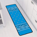 Light Blue Paisley Bandana Print Long Kitchen Mat