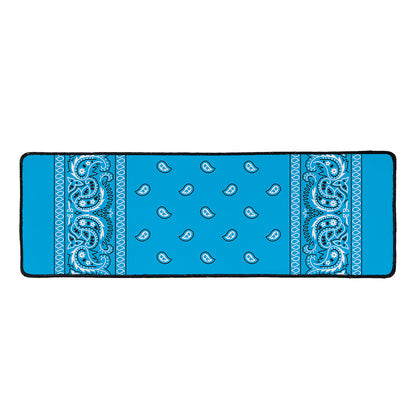 Light Blue Paisley Bandana Print Long Kitchen Mat