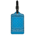 Light Blue Paisley Bandana Print Luggage Tag