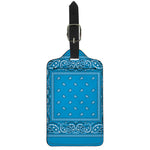 Light Blue Paisley Bandana Print Luggage Tag