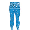 Light Blue Paisley Bandana Print Men's Leggings