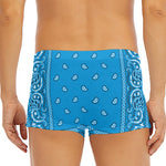 Light Blue Paisley Bandana Print Men's Short Boxer Briefs