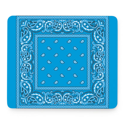 Light Blue Paisley Bandana Print Mouse Pad