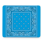 Light Blue Paisley Bandana Print Mouse Pad