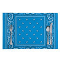 Light Blue Paisley Bandana Print Placemat