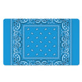Light Blue Paisley Bandana Print Polyester Doormat