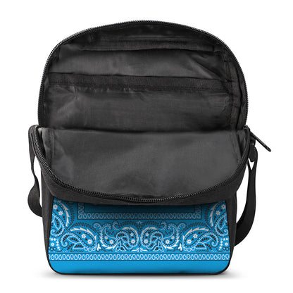 Light Blue Paisley Bandana Print Rectangular Crossbody Bag