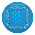 Light Blue Paisley Bandana Print Round Blanket