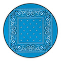 Light Blue Paisley Bandana Print Round Floor Mat