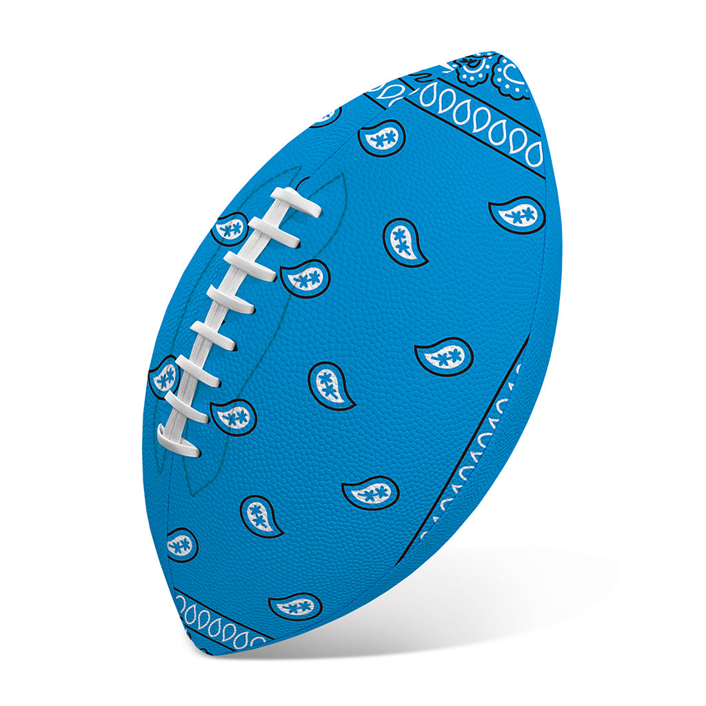Light Blue Paisley Bandana Print Rugby Ball