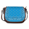 Light Blue Paisley Bandana Print Saddle Bag