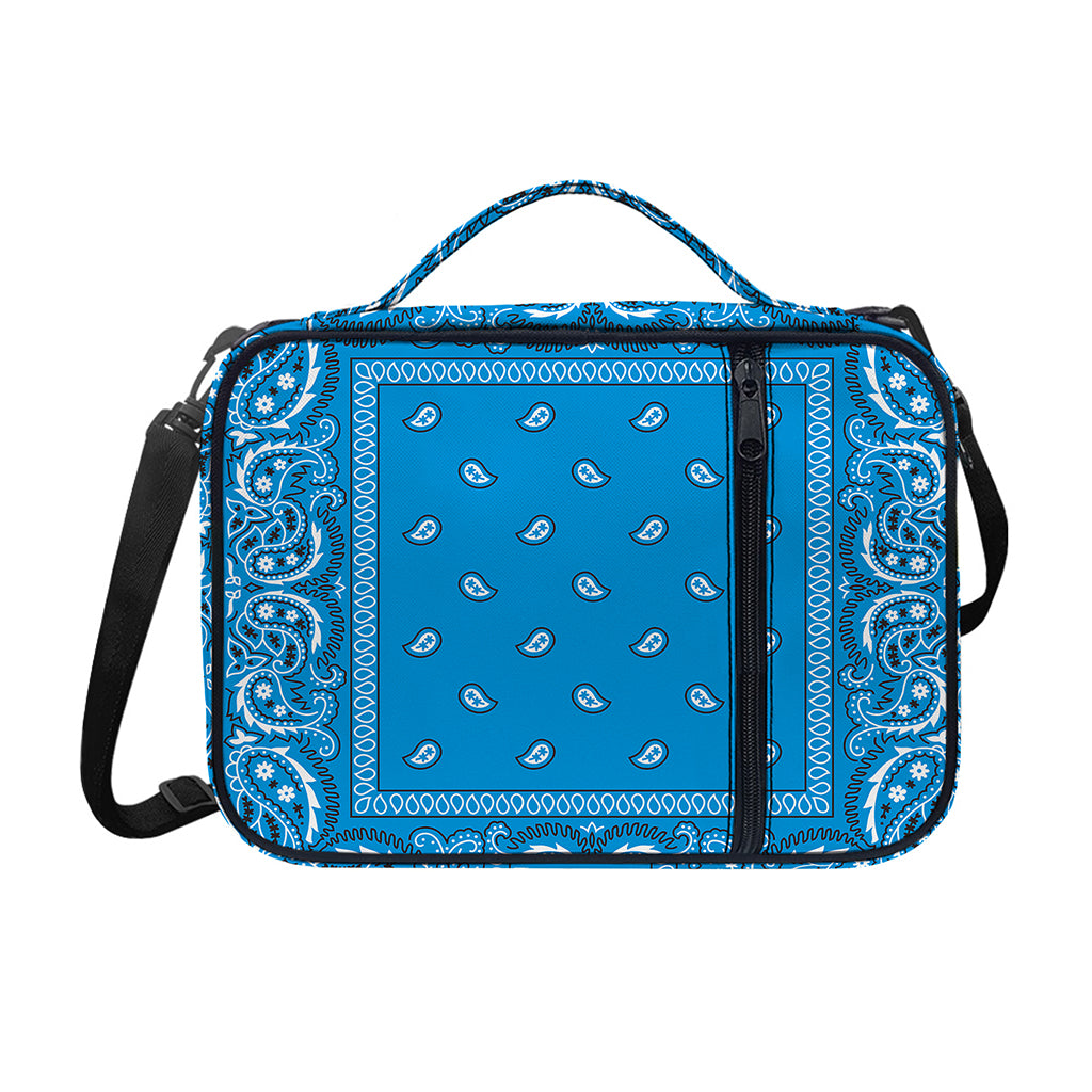 Light Blue Paisley Bandana Print Shoulder Strap Bible Bag