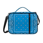 Light Blue Paisley Bandana Print Shoulder Strap Bible Bag