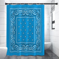 Light Blue Paisley Bandana Print Shower Curtain