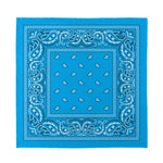 Light Blue Paisley Bandana Print Silk Bandana