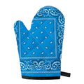 Light Blue Paisley Bandana Print Single Oven Mitt