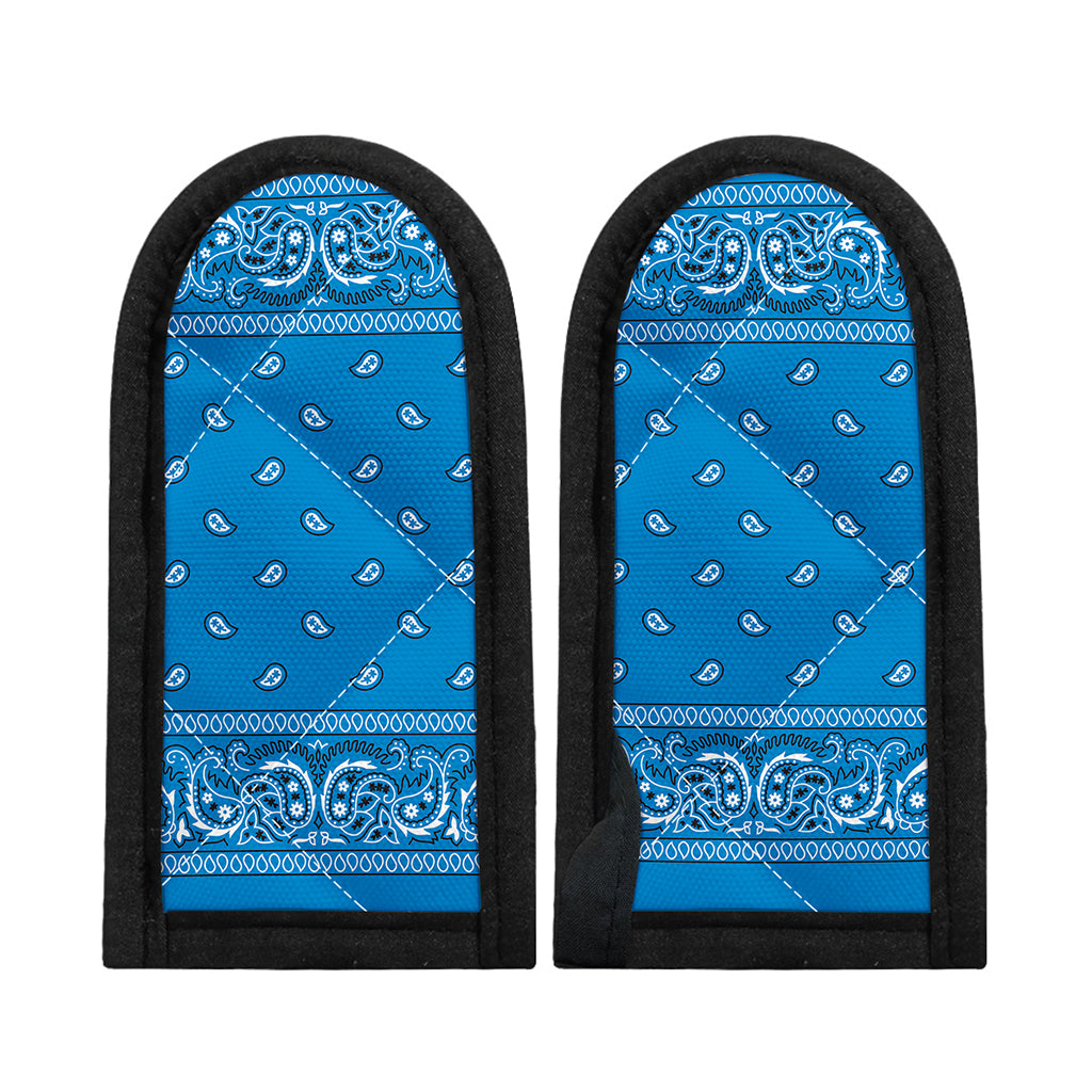 Light Blue Paisley Bandana Print Skillet Handle Cover