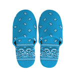 Light Blue Paisley Bandana Print Slippers