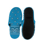 Light Blue Paisley Bandana Print Slippers