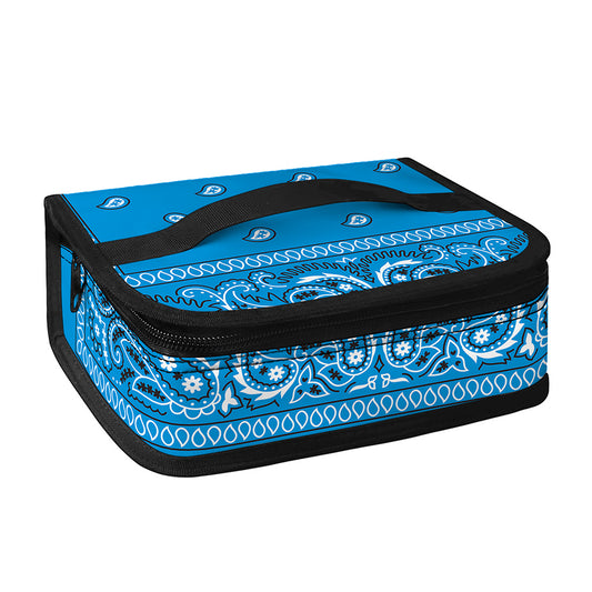 Light Blue Paisley Bandana Print Small Lunch Bag