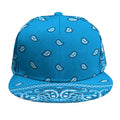 Light Blue Paisley Bandana Print Snapback Cap
