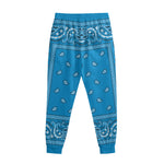 Light Blue Paisley Bandana Print Sweatpants